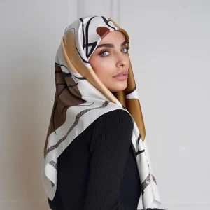 test_Fashionable Silk Scarf 90cm Diagonal Pattern Ladies Casual Shawl Warm Necktie Polyester Fabric Four Seasons Universal