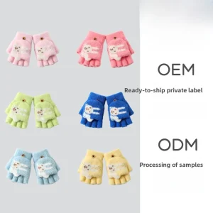 test_Thick Knitted Children's Gloves Winter Flip Cover Unisex Elementary School Students Factory Customizable Warm Cartoon