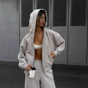 test_Casual Fashion Ladies Long Sleeve Open Cardigan Elastic Pants Street Style Polyester Lycra Two Piece Set Round Neck Winter Summer