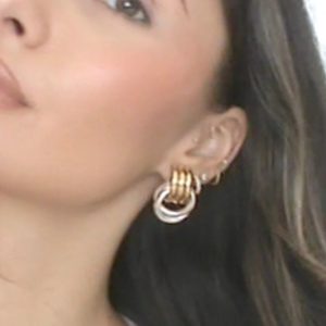 test_1 Pair IG Style Geometric Solid Color Plating 316 Stainless Steel  18K Gold Plated Drop Earrings