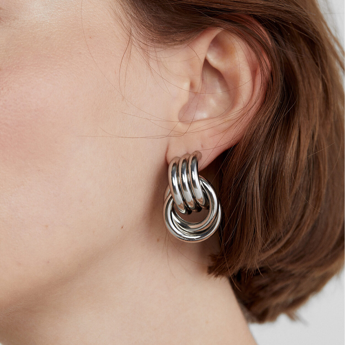 test_1 Pair IG Style Geometric Solid Color Plating 316 Stainless Steel 18K Gold Plated Drop Earrings