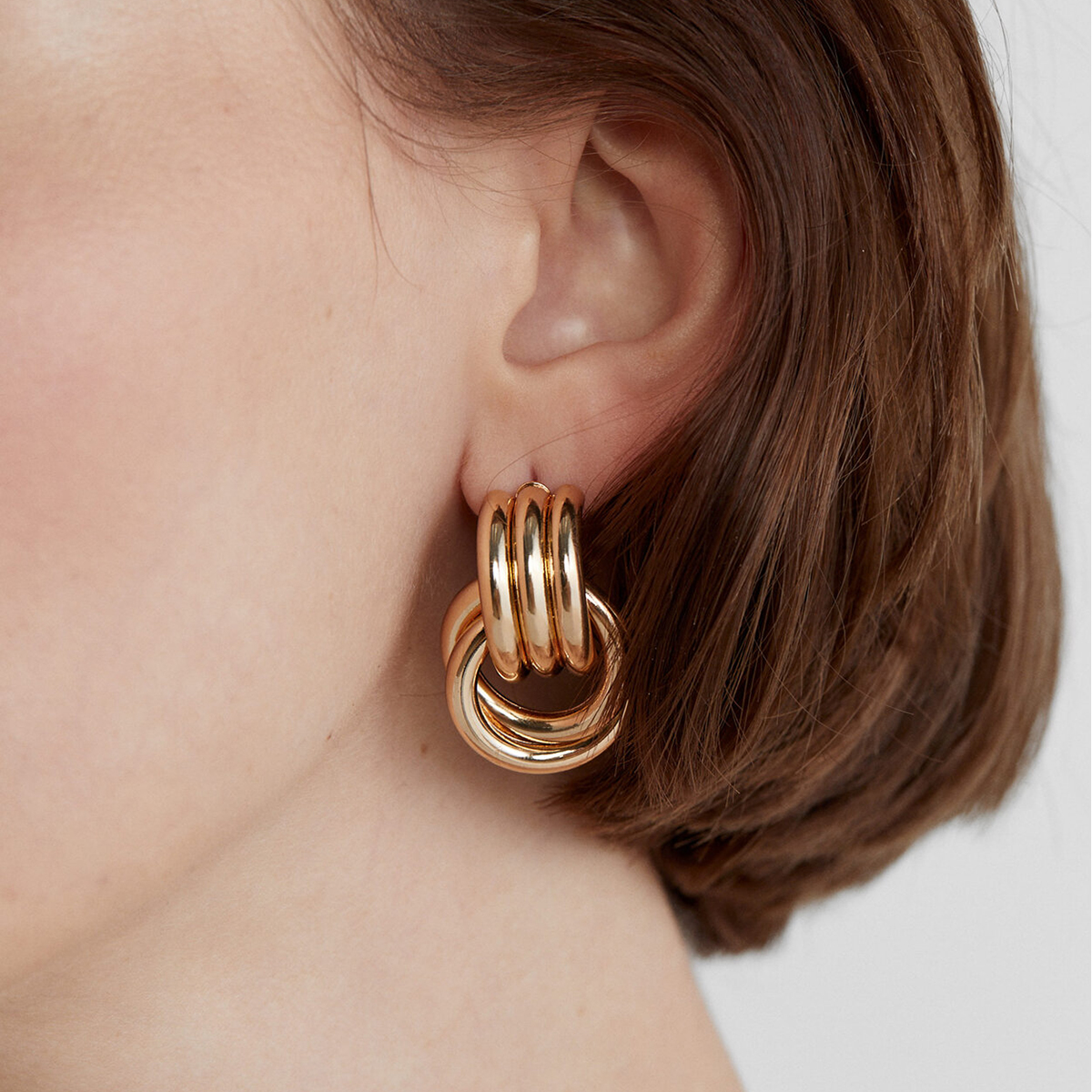 test_1 Pair IG Style Geometric Solid Color Plating 316 Stainless Steel 18K Gold Plated Drop Earrings