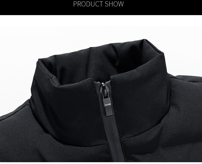 test_Men’s Solid Color Casual Standing Collar Sleeveless Loose Men’s Outwear