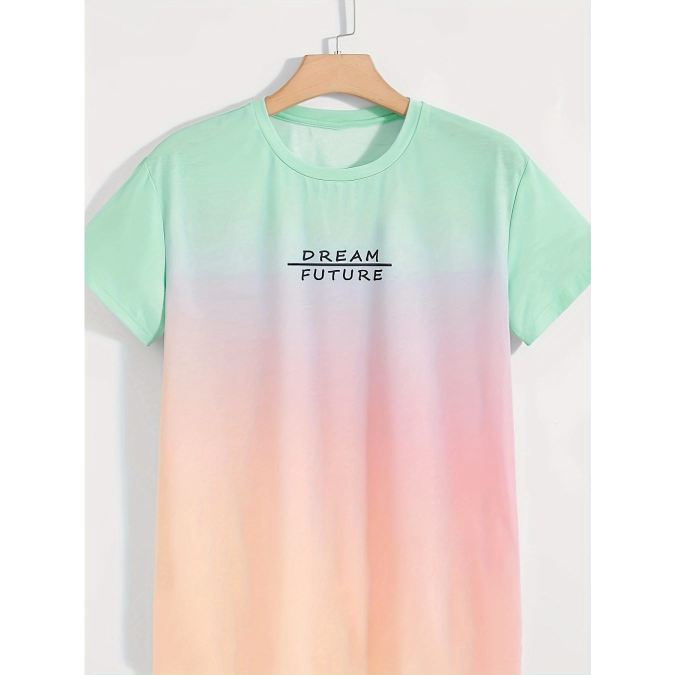 test_Men’s T-shirt Short Sleeve Basic National Flag Letter Gradient Color