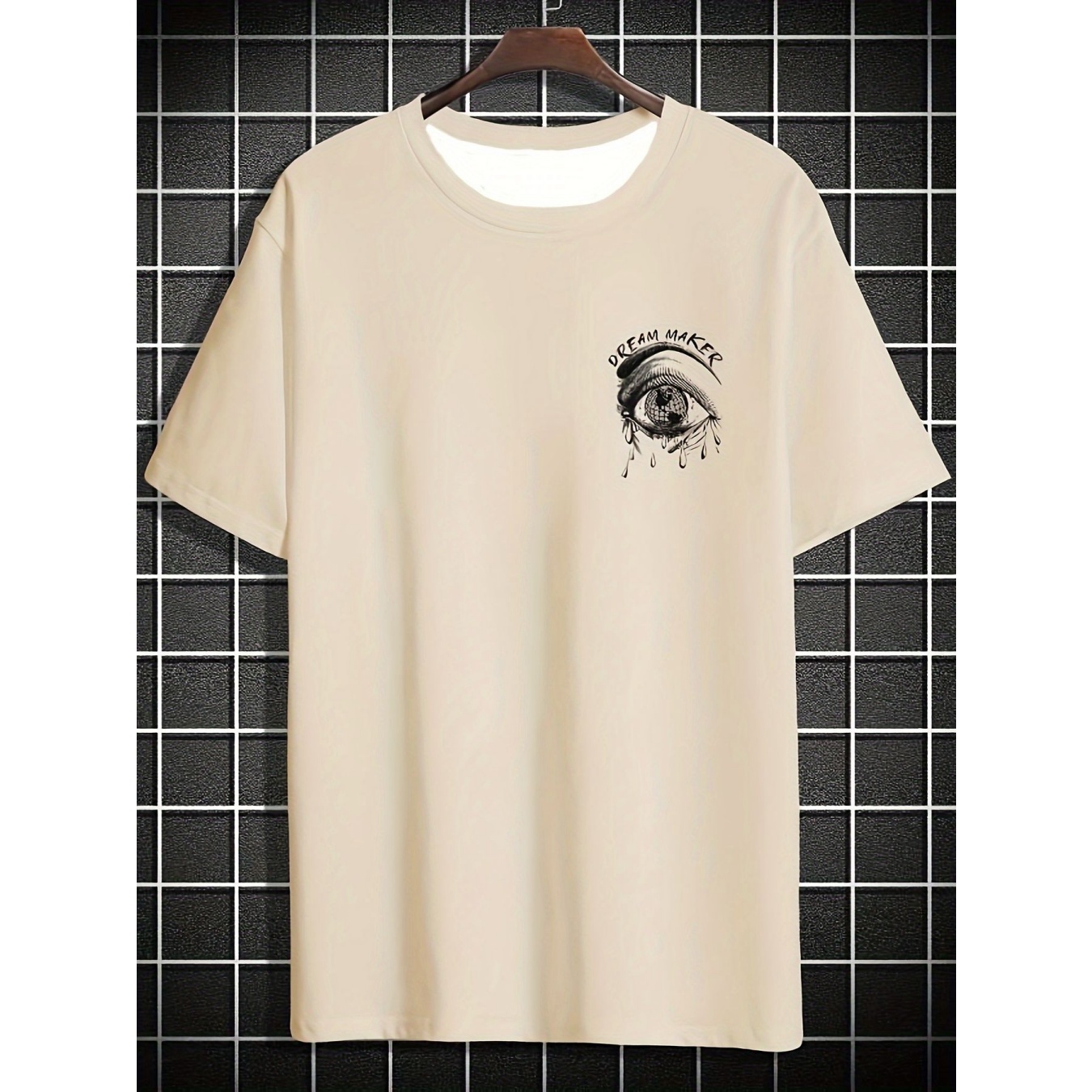 test_Men’s T-shirt Short Sleeve Basic National Flag Letter Gradient Color