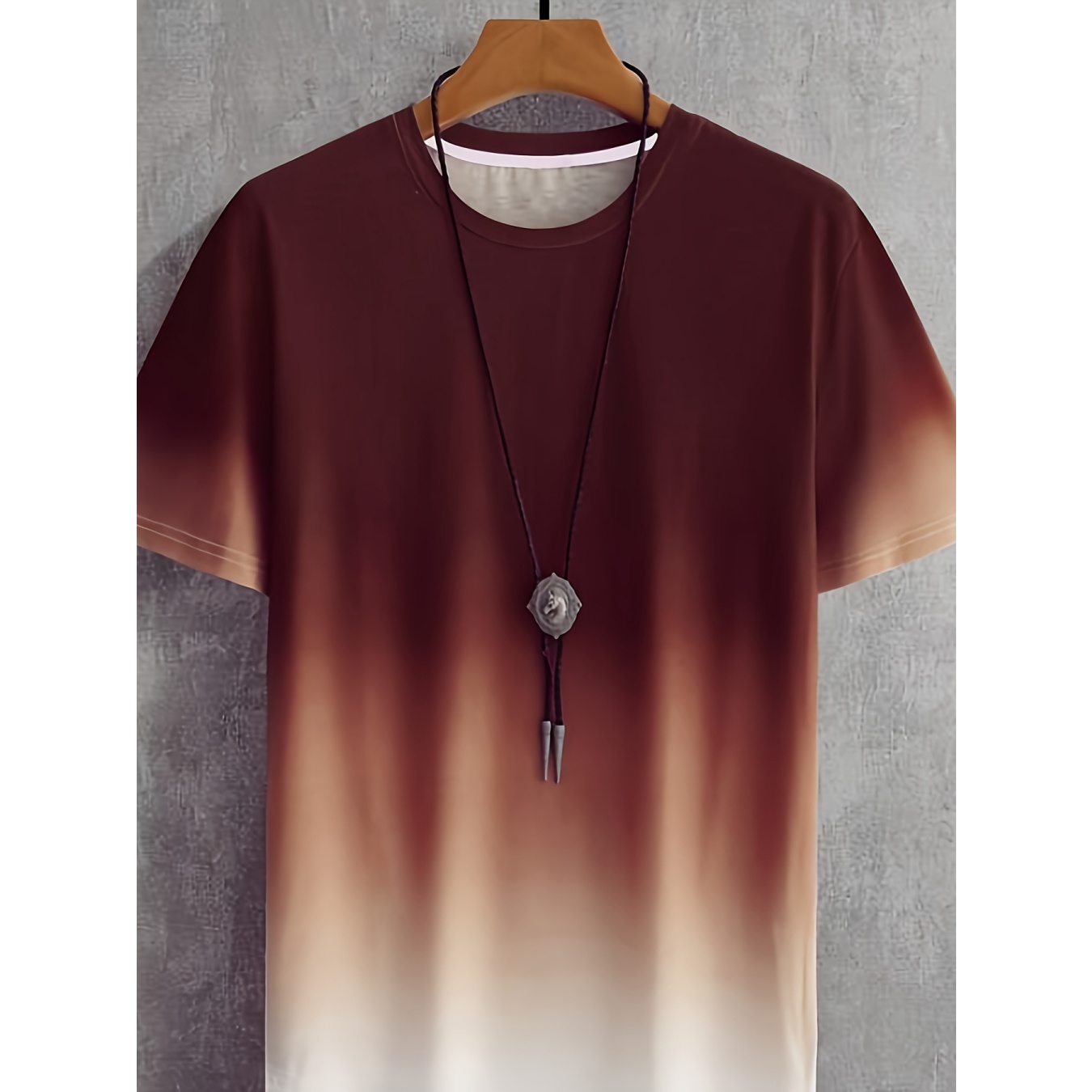 test_Men’s T-shirt Short Sleeve Basic National Flag Letter Gradient Color
