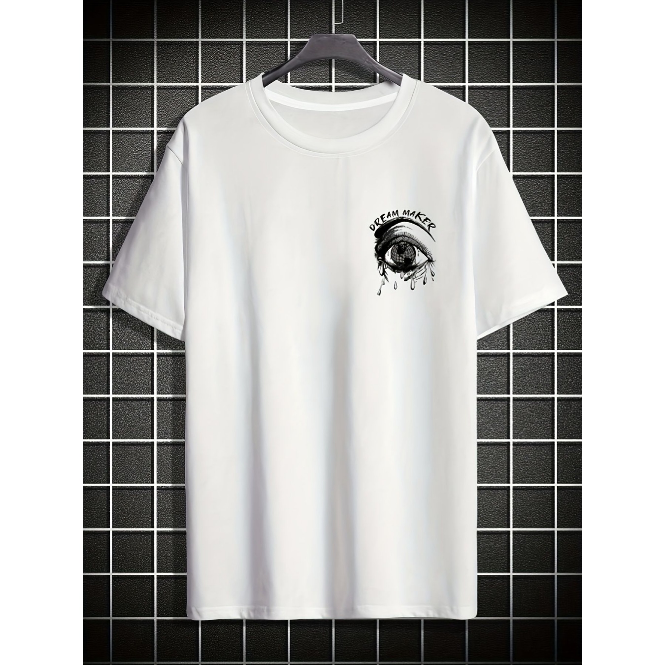 test_Men’s T-shirt Short Sleeve Basic National Flag Letter Gradient Color