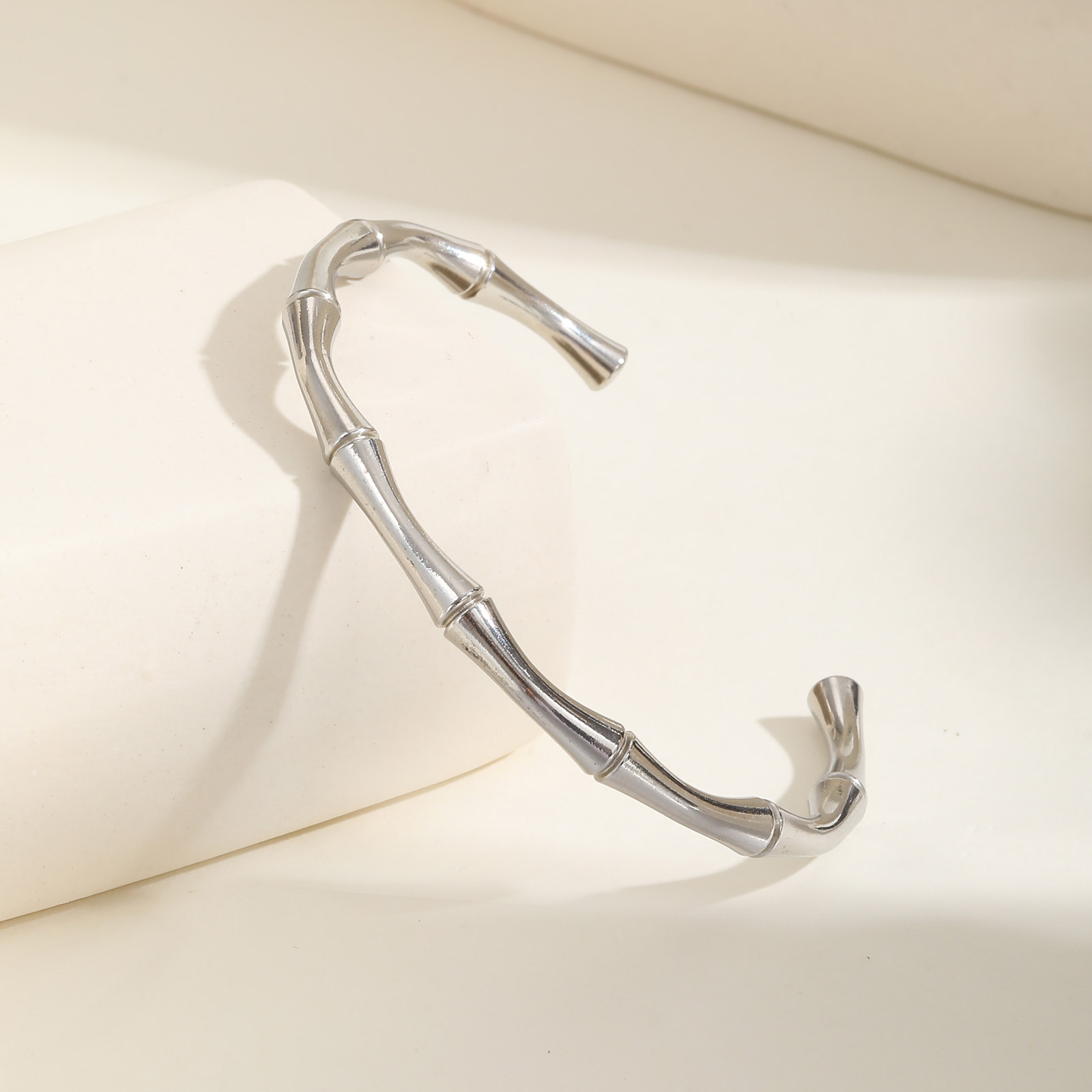 test_Vintage Style Simple Style Bamboo Joint 201 Stainless Steel Women’s Bangle