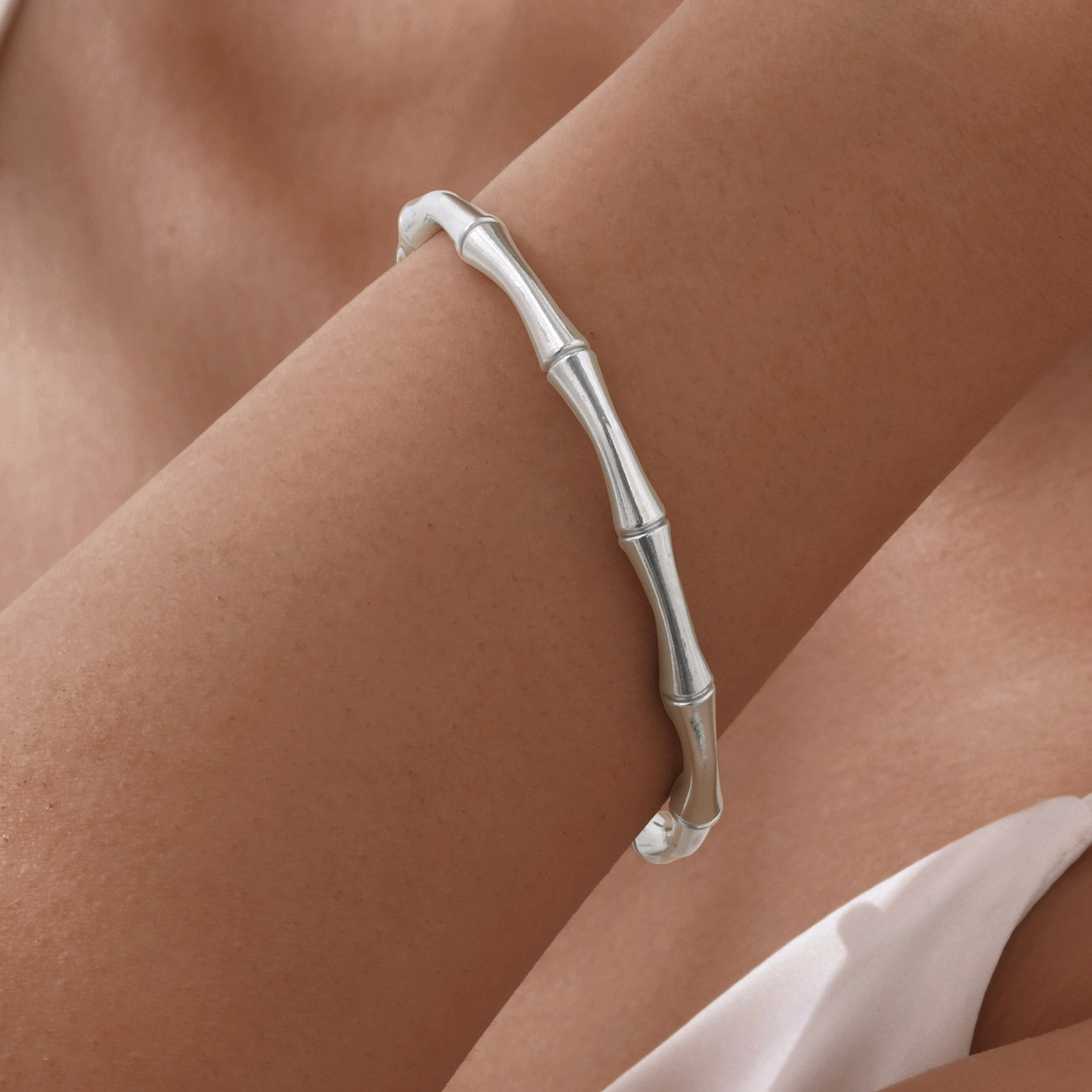test_Vintage Style Simple Style Bamboo Joint 201 Stainless Steel Women’s Bangle