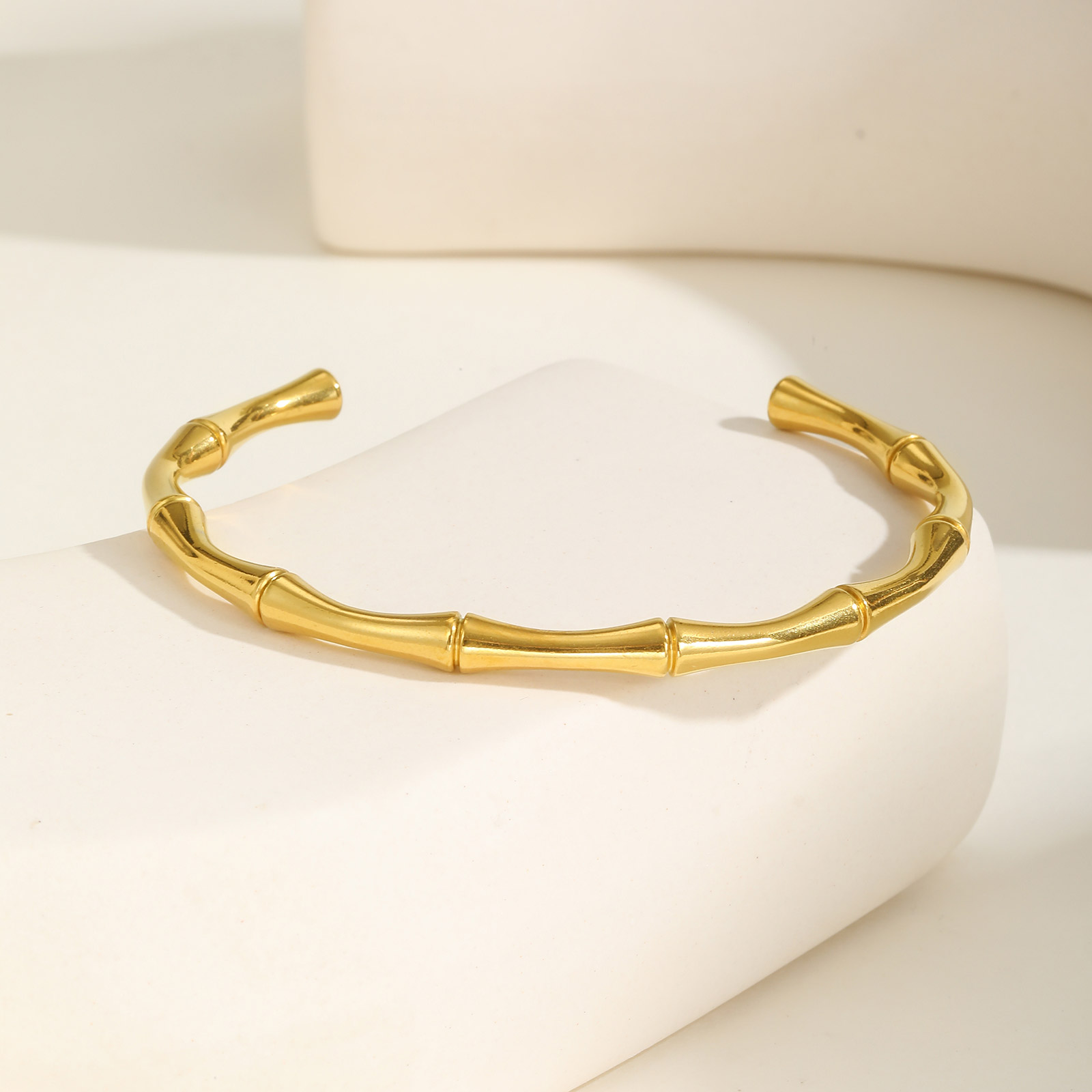 test_Vintage Style Simple Style Bamboo Joint 201 Stainless Steel Women’s Bangle