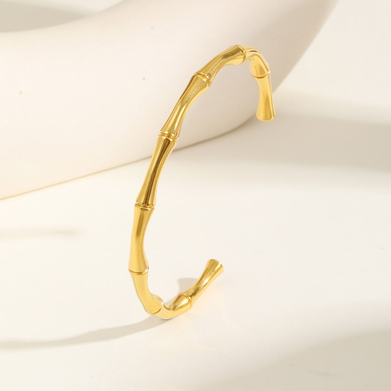test_Vintage Style Simple Style Bamboo Joint 201 Stainless Steel Women’s Bangle