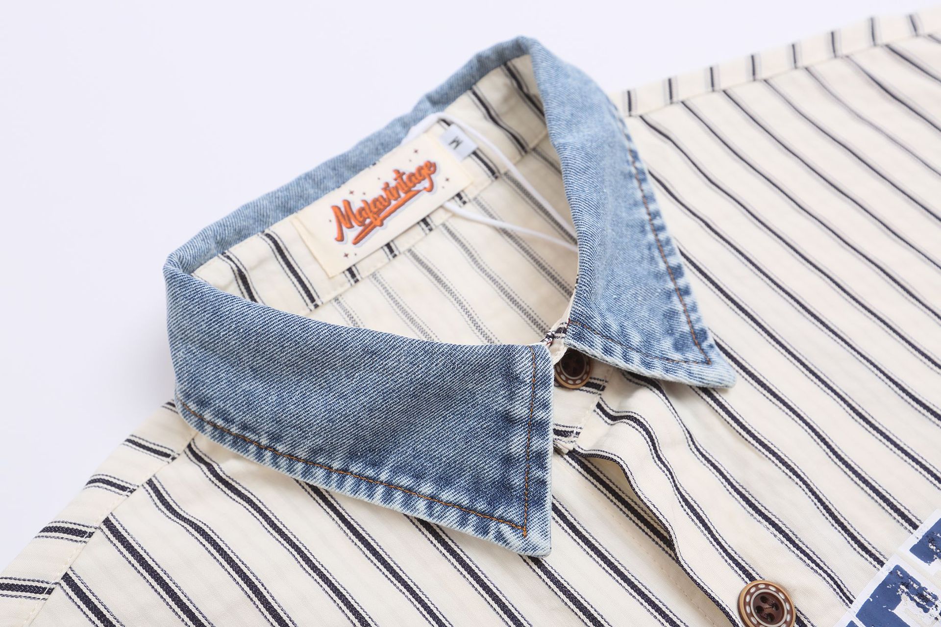 test_Jiayiku Men’s  Summer Shirt New American Style Antique Fashion Brand Striped Baseball Shirt Short Sleeve For Men And Women