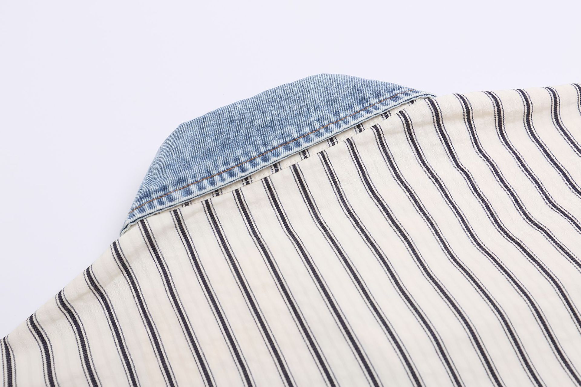 test_Jiayiku Men’s  Summer Shirt New American Style Antique Fashion Brand Striped Baseball Shirt Short Sleeve For Men And Women