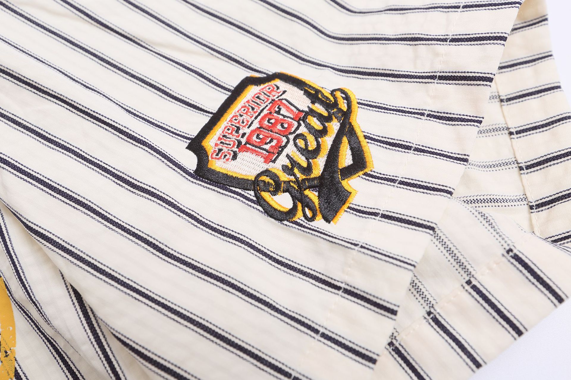 test_Jiayiku Men’s  Summer Shirt New American Style Antique Fashion Brand Striped Baseball Shirt Short Sleeve For Men And Women