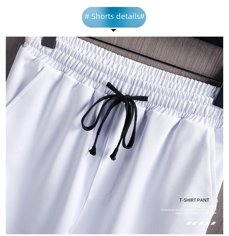 test_New Quick-Drying Ice Silk Gradient Suit Men’s Short-Sleeved T-shirt Summer Casual Shorts Sports Two-Piece Set Handsome Menswear