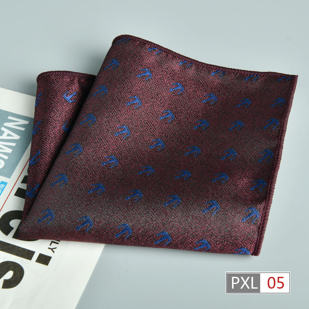 test_Men’s Multicolor Stripe Polyester Pocket Square In Casual Style With Jacquard Craft For Autumn