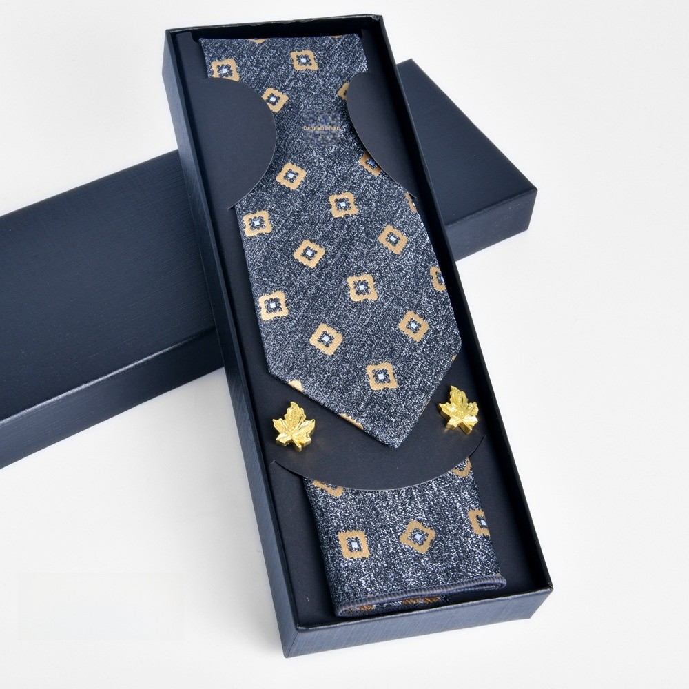 test_Men’s Business Polyester Tie With Flowers Pattern, Perfect For Spring And Father’s Day