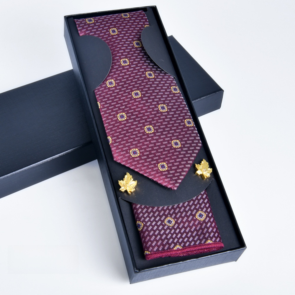 test_Men’s Business Polyester Tie With Flowers Pattern, Perfect For Spring And Father’s Day