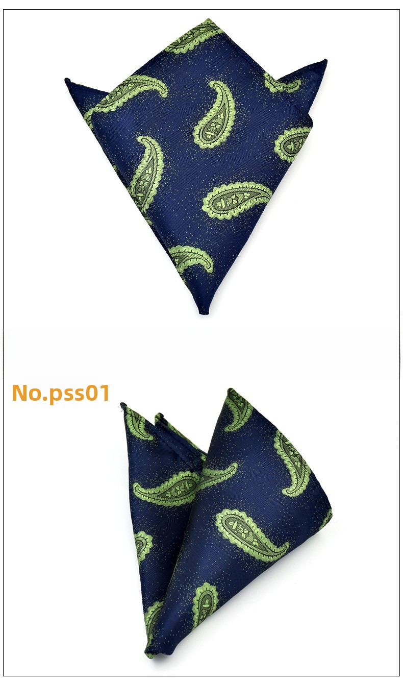 test_Men’s Business Cashew Nuts Polyester Pocket Square Featuring Jacquard Craftsmanship, One Size For Summer
