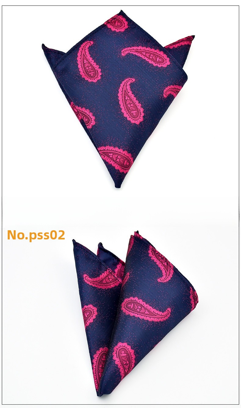 test_Men’s Business Cashew Nuts Polyester Pocket Square Featuring Jacquard Craftsmanship, One Size For Summer