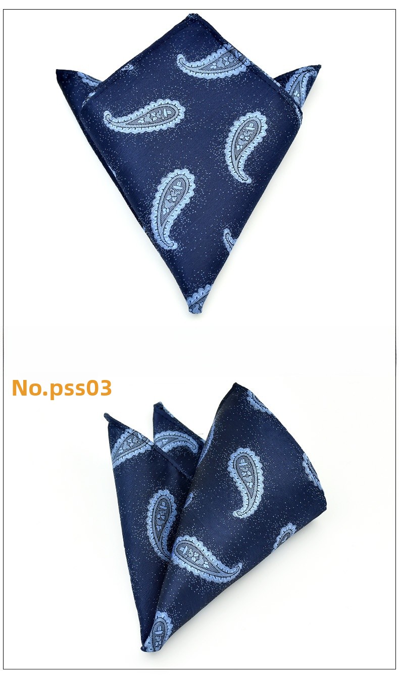 test_Men’s Business Cashew Nuts Polyester Pocket Square Featuring Jacquard Craftsmanship, One Size For Summer