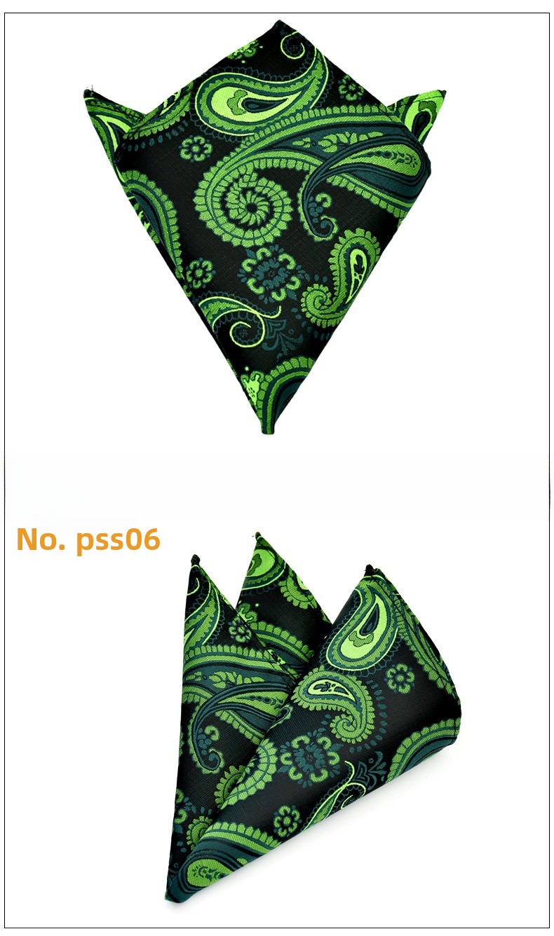 test_Men’s Business Cashew Nuts Polyester Pocket Square Featuring Jacquard Craftsmanship, One Size For Summer
