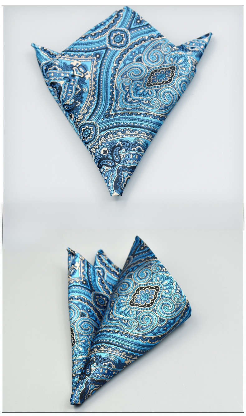 test_Men’s Business Cashew Nuts Polyester Pocket Square Featuring Jacquard Craftsmanship, One Size For Summer