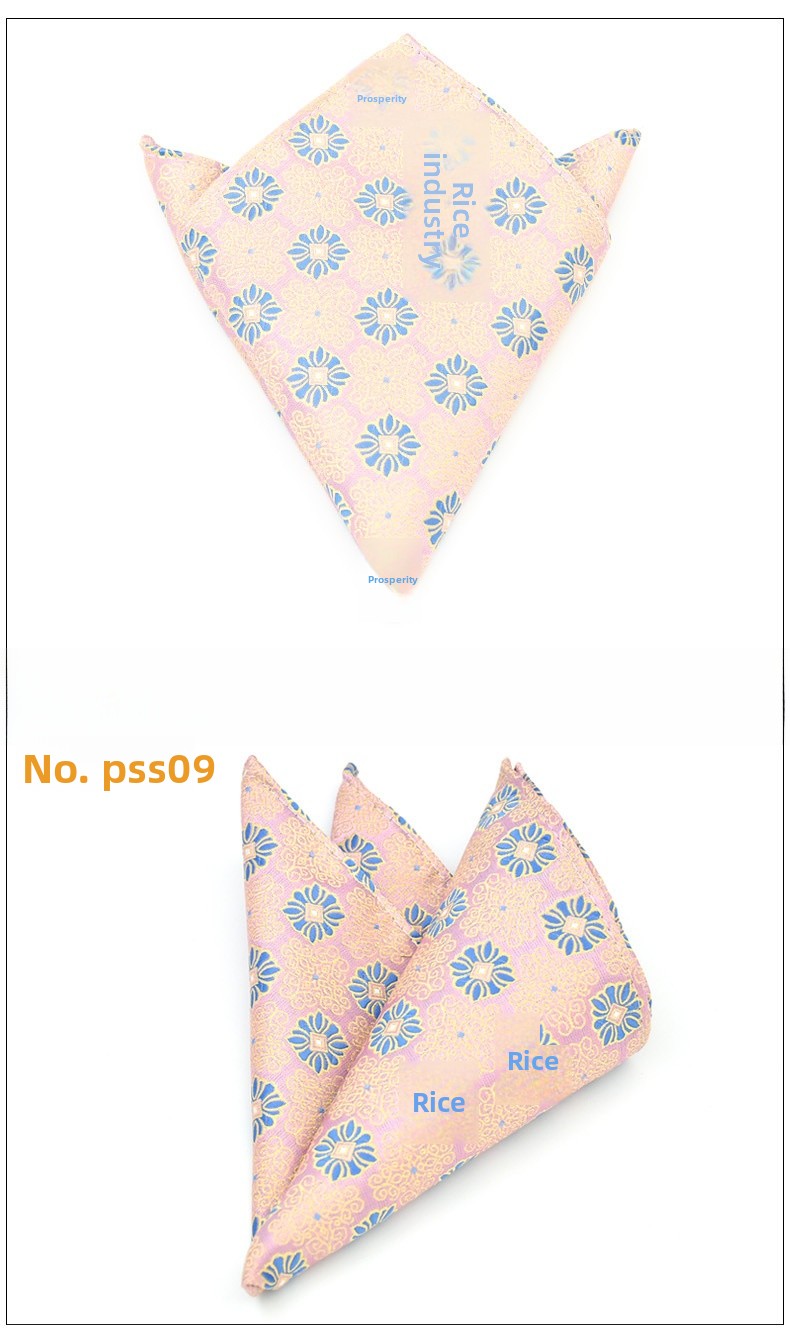 test_Men’s Business Cashew Nuts Polyester Pocket Square Featuring Jacquard Craftsmanship, One Size For Summer