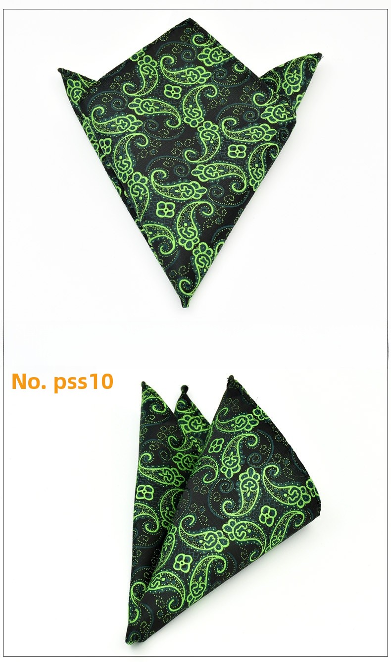 test_Men’s Business Cashew Nuts Polyester Pocket Square Featuring Jacquard Craftsmanship, One Size For Summer