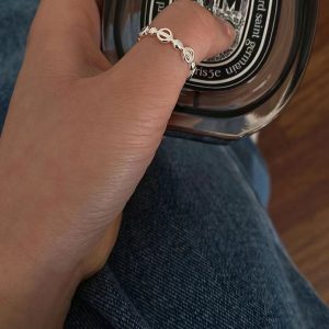 test_925 Sterling Silver Solid Color Open Ring