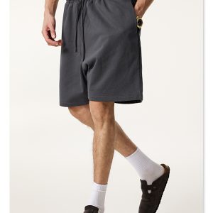 test_BE Men’s |  Summer Heavy Solid Color Casual Sports Shorts Zipper Pocket Fitness Running Pants Men