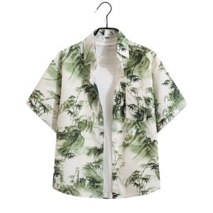 test_Ditsy Floral Vacation Short Sleeve Blouse In Polyester With Printing, Men’s Shirt
