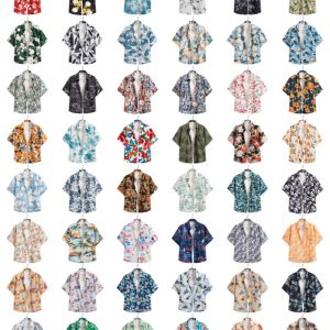 test_Ditsy Floral Hawaiian Short Sleeve Blouse In Polyester Fabric Featuring Printing Technique