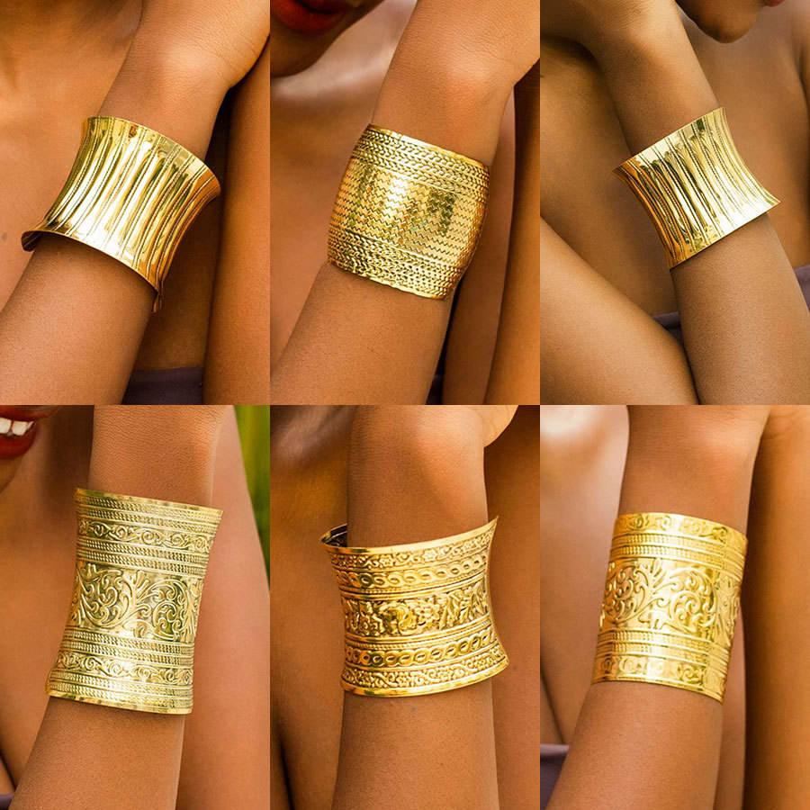 test_Exaggerated Novelty Irregular Alloy Wholesale Wide Bracelet Bangle