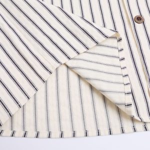 test_Jiayiku Men’s  Summer Shirt New American Style Antique Fashion Brand Striped Baseball Shirt Short Sleeve For Men And Women