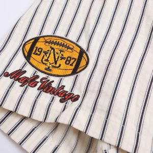 test_Jiayiku Men’s  Summer Shirt New American Style Antique Fashion Brand Striped Baseball Shirt Short Sleeve For Men And Women