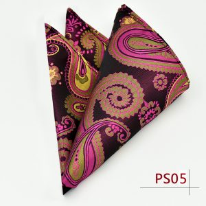 test_Men’s Business Cashew Nuts Polyester Pocket Square Featuring Jacquard Craftsmanship, One Size For Summer