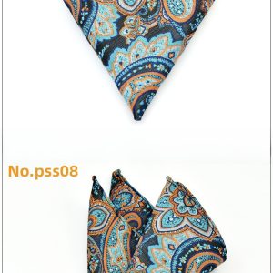 test_Men’s Business Cashew Nuts Polyester Pocket Square Featuring Jacquard Craftsmanship, One Size For Summer