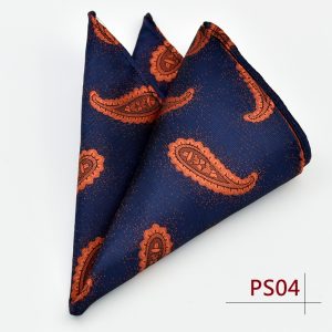 test_Men’s Business Cashew Nuts Polyester Pocket Square Featuring Jacquard Craftsmanship, One Size For Summer