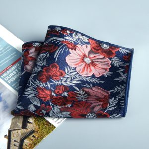 test_Men’s Business Flowers Polyester Pocket Square In Jacquard Craft For Spring Season
