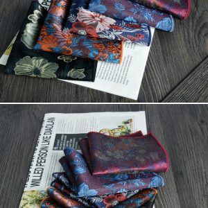 test_Men’s Business Flowers Polyester Pocket Square In Jacquard Craft For Spring Season