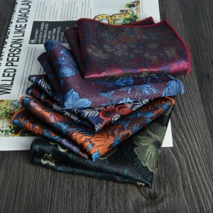 test_Men’s Business Flowers Polyester Pocket Square In Jacquard Craft For Spring Season