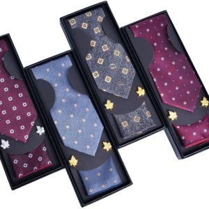 test_Men’s Business Polyester Tie With Flowers Pattern, Perfect For Spring And Father’s Day
