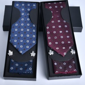 test_Men’s Business Polyester Tie With Flowers Pattern, Perfect For Spring And Father’s Day