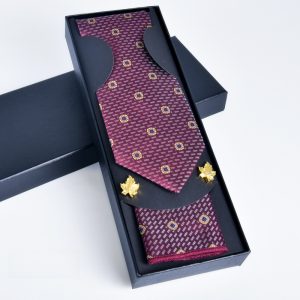 test_Men’s Business Polyester Tie With Flowers Pattern, Perfect For Spring And Father’s Day