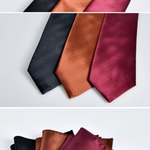 test_Men’s Business Solid Color Tie In Wine Red, Made Of Polyester, Perfect For Spring Season