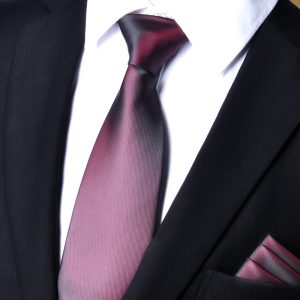 test_Men’s Business Solid Color Tie In Wine Red, Polyester Material, Perfect For Winter