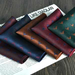 test_Men’s Multicolor Stripe Polyester Pocket Square In Casual Style With Jacquard Craft For Autumn