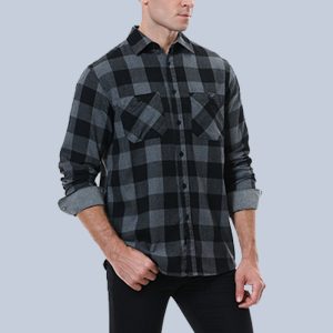 test_Men’s Plaid Sanding  Shirt Men’s Clothing