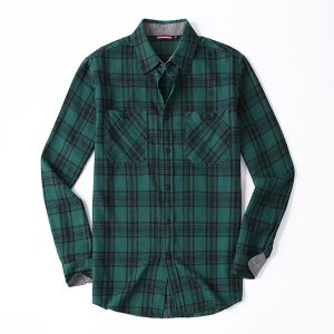 test_Men’s Plaid Sanding  Shirt Men’s Clothing